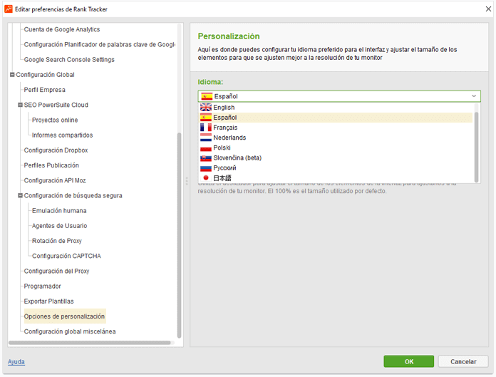 Cómo cambio el idioma de la interfaz